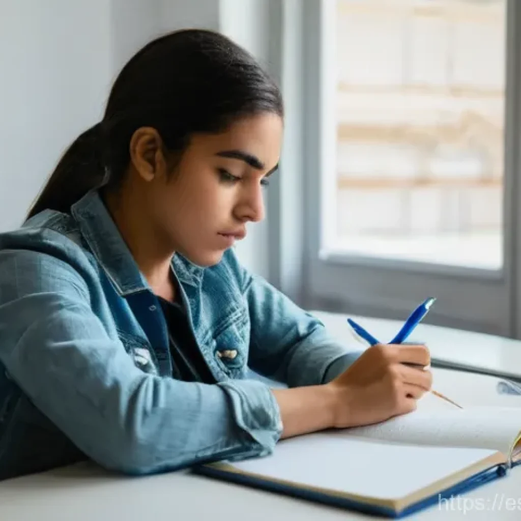 도로교통사 필기시험 고득점 사례 - **Prompt:** A young adult, male or female, sits at a clean, modern study desk, with a DGT (Dirección...