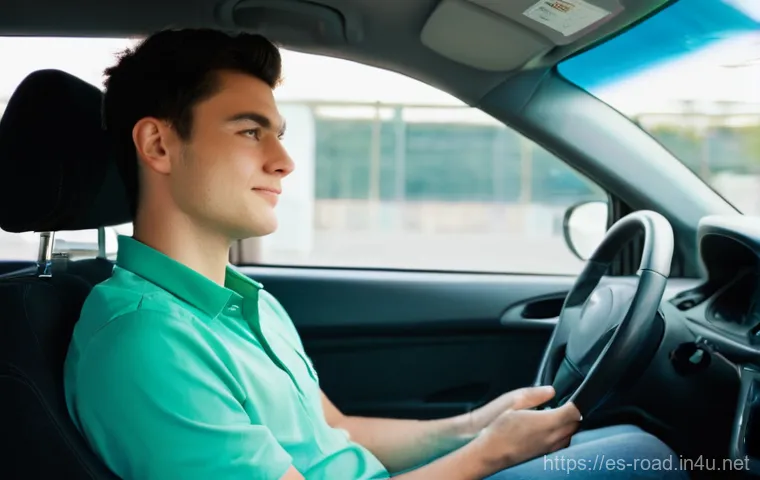 도로교통사 실기시험에서 중요한 요소 - **Prompt 1: Mental Fortitude in the Driver's Seat**
"A young adult, perhaps in their early 20s, ...