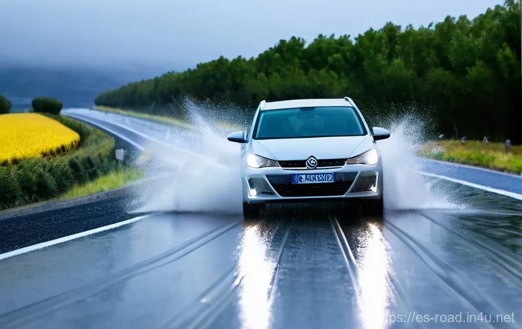 도로교통사 필기시험 자주 틀리는 문제 - **Prompt:** A modern, compact car with a visible DGT environmental sticker (e.g., a green 'ECO' or y...