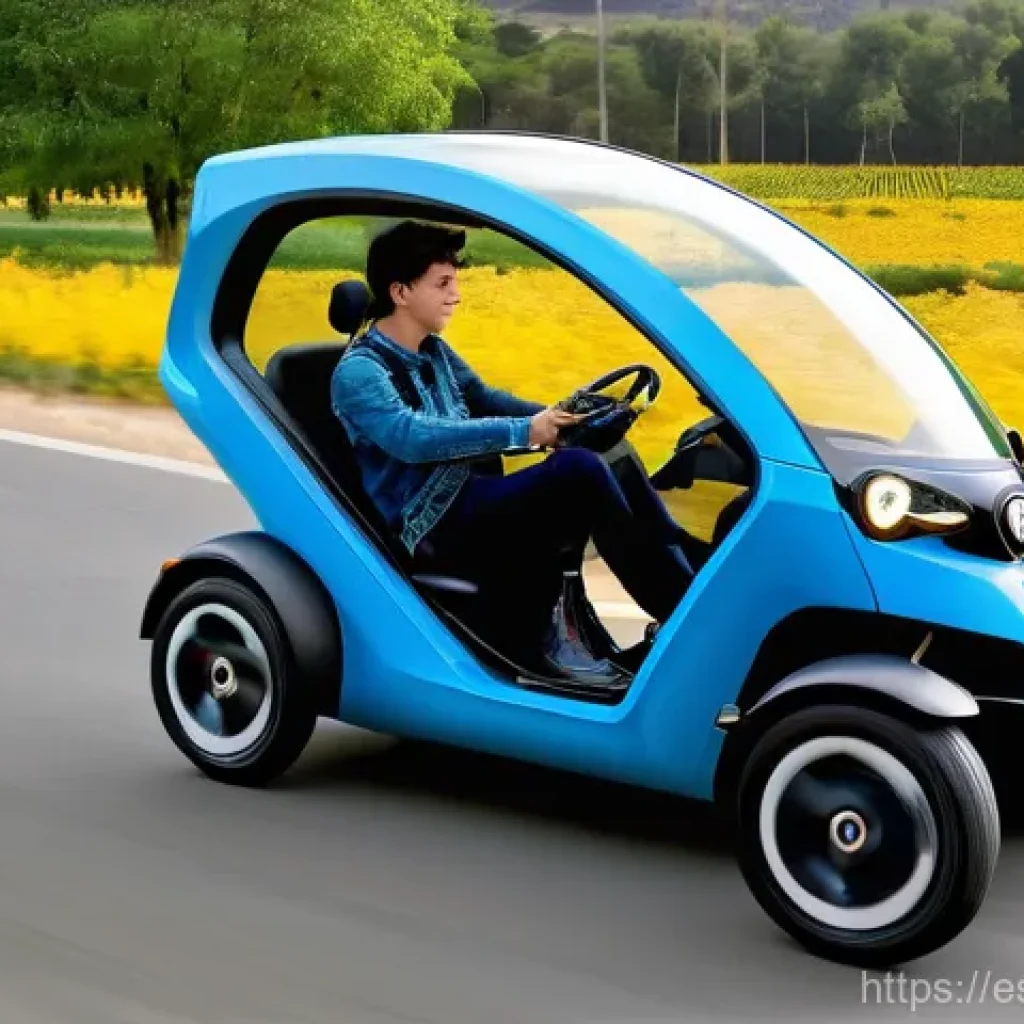 도로교통사 관련 자격증 비교 - **Prompt: Young Autonomous Driver with B1 License**
A vibrant, sunlit outdoor scene featuring a ...