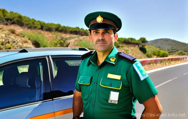 도로교통사 근속 연수에 따른 연봉 - **Spanish Guardia Civil Traffic Officer on Patrol**
A highly detailed, realistic photograph of ...