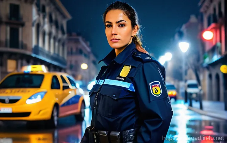 도로교통사 근속 연수에 따른 연봉 - **Spanish Guardia Civil Traffic Officer on Patrol**

    A highly detailed, realistic photograph of ...