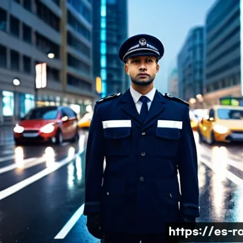 Home 33 도로교통사 직무에 적합한 성격 - **Prompt 1: Urban Calm Amidst Chaos**
A highly skilled and composed traffic professional, appear...