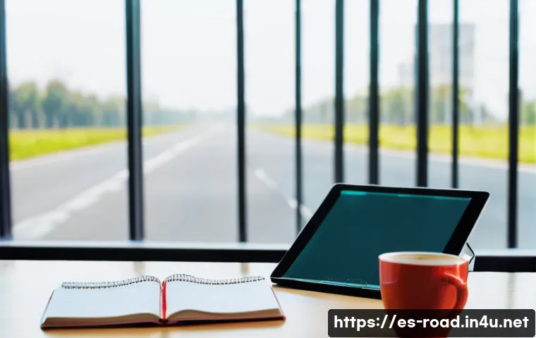 도로교통사 필기시험 대비 암기법 - **Prompt 1: Focused Digital Study Session**
A young adult, approximately 20 years old, with a de...